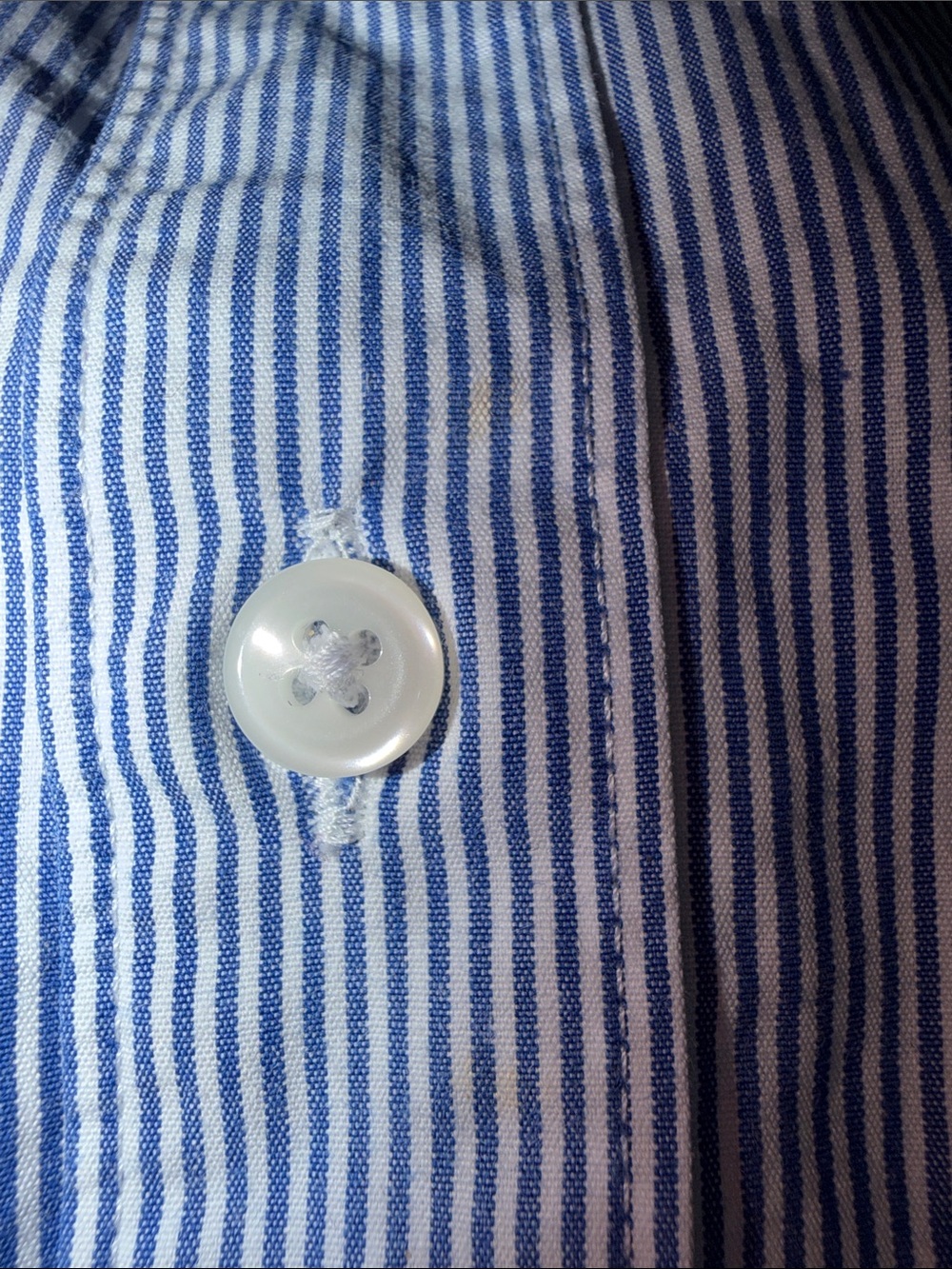 J.Crew Signature Style Blue/White Candy-Striped Button-Down -Size Large/Slim - Picture 4 of 8